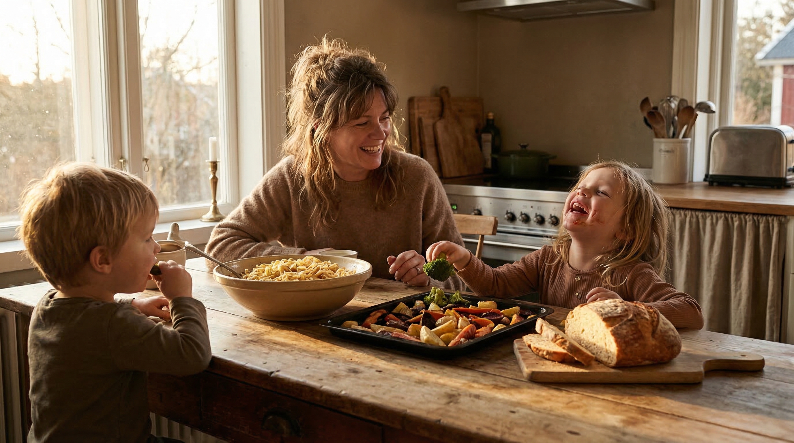 Family at the dinner table